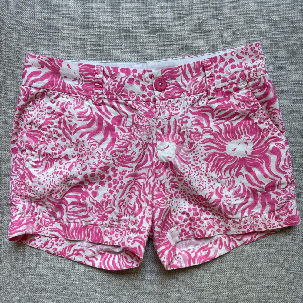 Lilly Pulitzer Pink and White Callahan Shorts